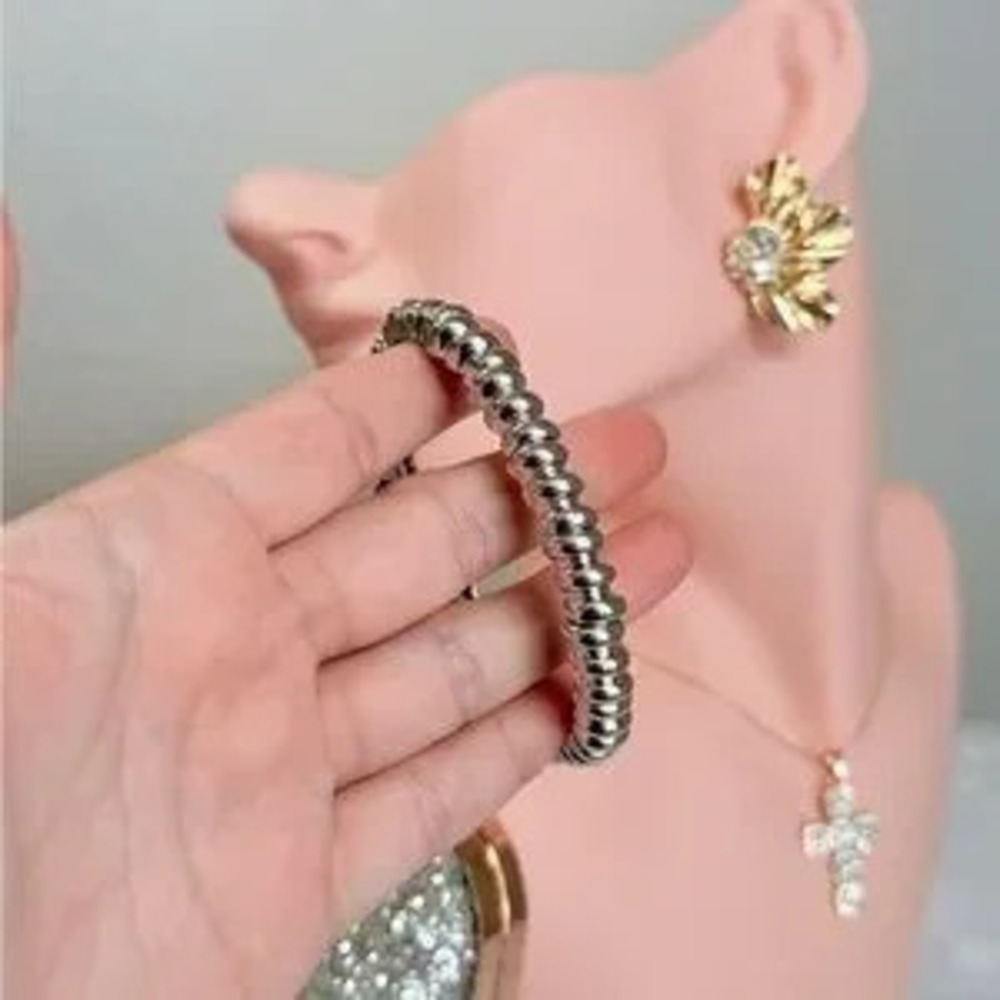 Trendy Silver Stretch Bracelet
